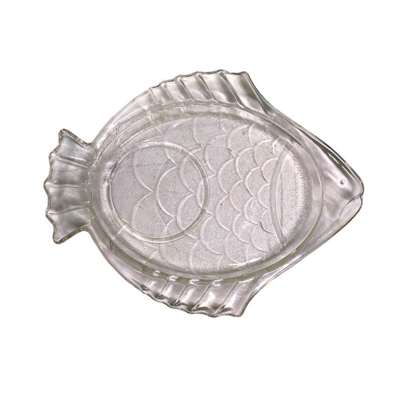 Vintage Clear Glass Fish Snack Appetizer Plates - Lot Of 5 - Picture 5 of 7